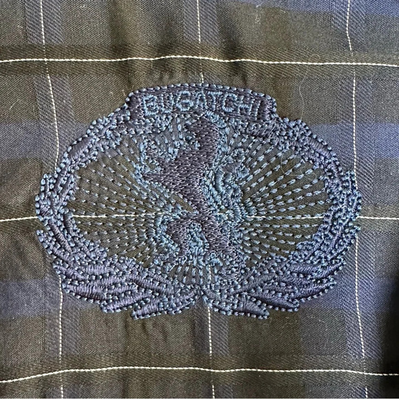 Bugatchi Mens Dress Shirts Black and Blue Plaid Contrast Cuff Print Size XL - Picture 5 of 12